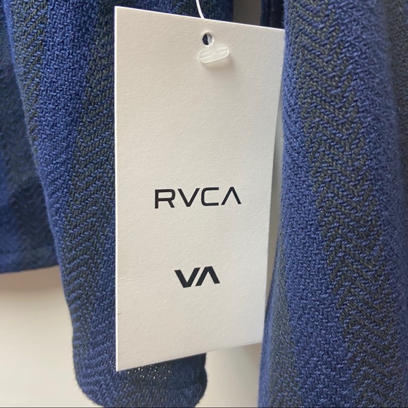 RVCA Vedder Button Up Cropped Flannel shirt Sz L - Picture 4 of 8